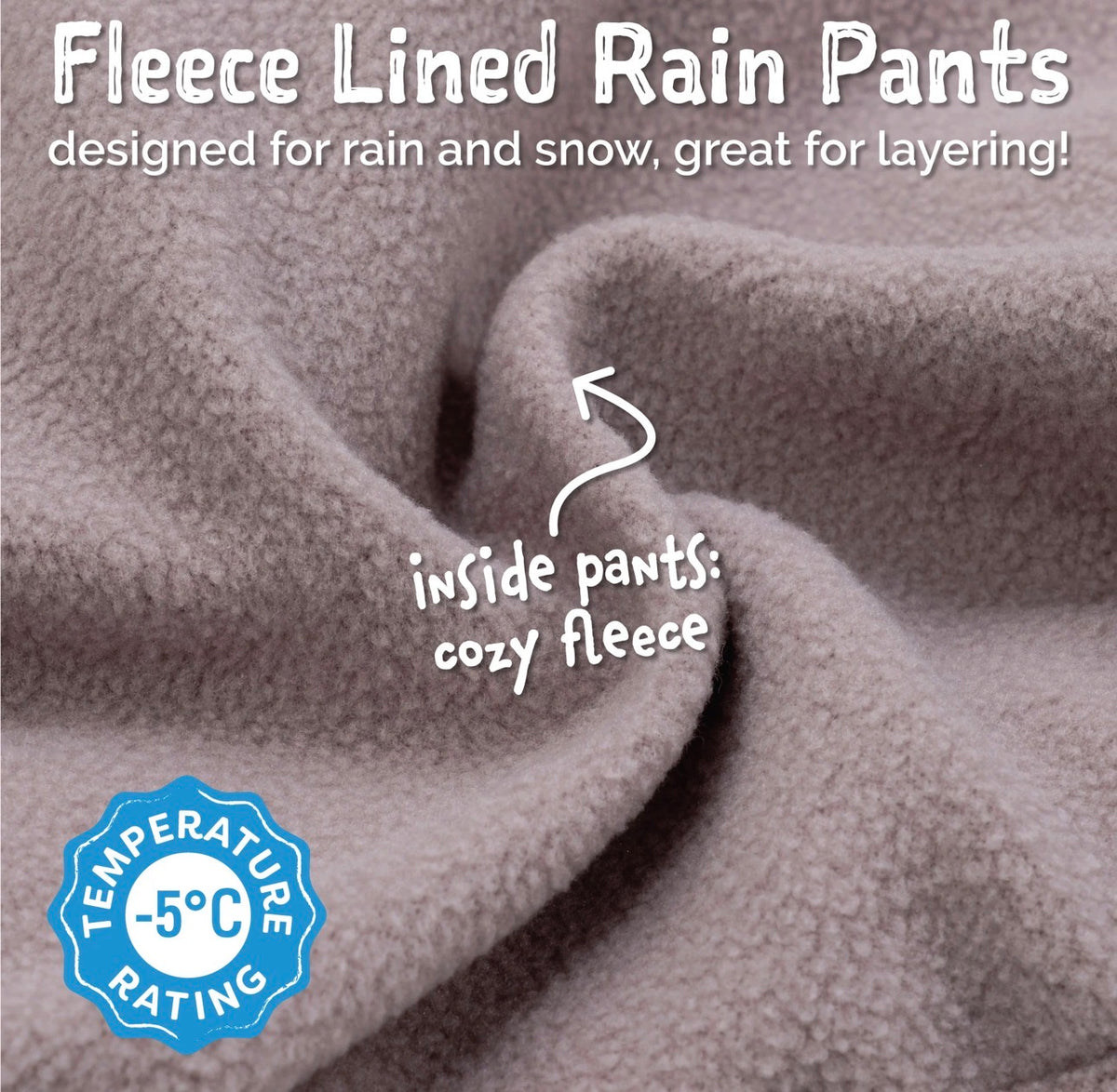 Kids Fleece Lined Rain Pants