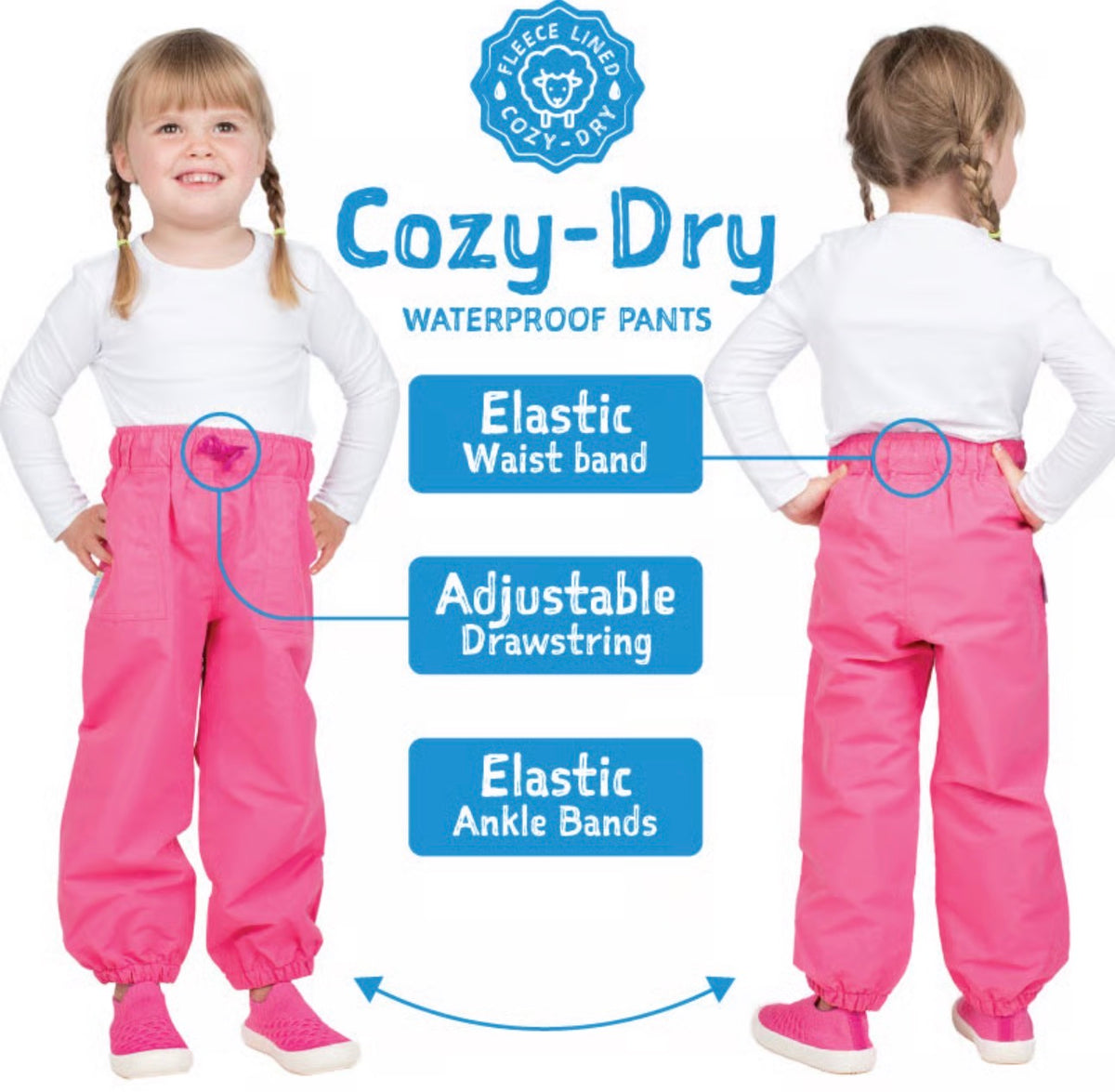 Kids Fleece Lined Rain Pants