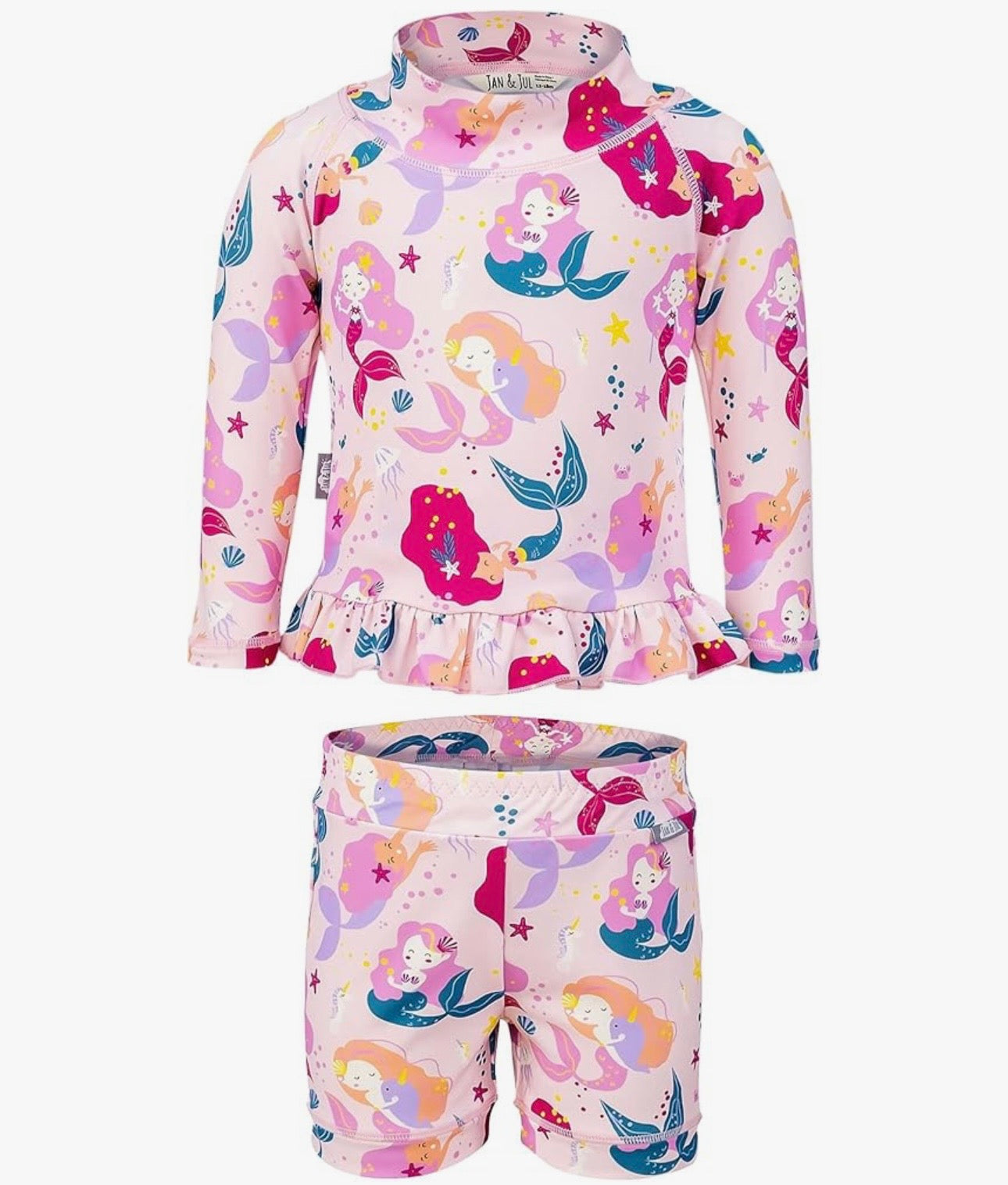 Jan & Jul UV Rashguard Set | Pink Mermaid