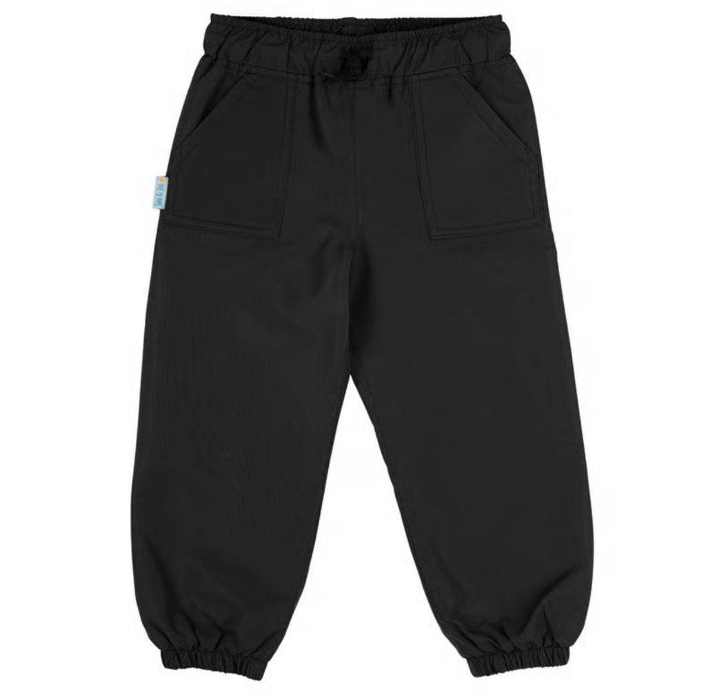 Kids Single Layer Rain Pants | Black
